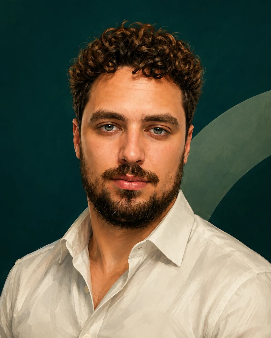 Illustrated portrait of Alexey Maslov